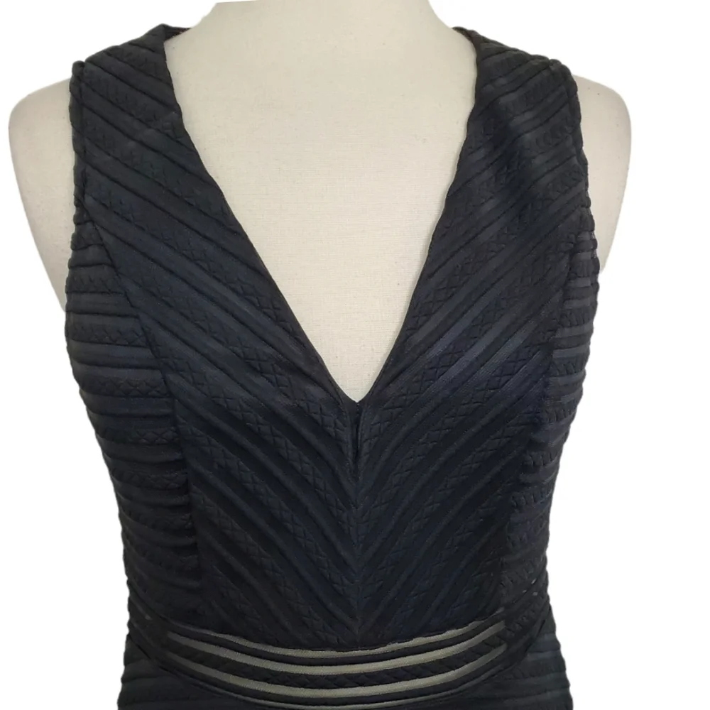 Lulus Dress Black Ribbed Sleeveless Flirty Fit and Flare Waist Detail Sz S - Picture 7 of 14